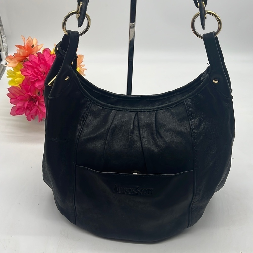 Allison Scott Black Buttery Soft Large Hobo Bag  BP2339B